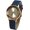 Blue, variant on Collections Japanese Quartz Women's 37mm Case Cut-Crystal Bezel Sparky Leather Band Watch
