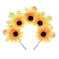 thumbnail image 1 of Delicada diadema de flores del día de los muertos, disfraz de día de los muertos, tocado de Halloween (girasol de hoja naranja), 1 of 5