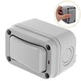 thumbnail image 2 of Interruptor de timbre impermeable para exteriores, resistente a la intemperie IP66, interruptor de luz para instalación en pared, color gris oscuro., 2 of 8