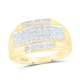 thumbnail image 4 of 10K Yellow Gold Mens Round Diamond Rectangle Cluster Ring 1/3 Cttw, Mens Size: 7-13, 4 of 4