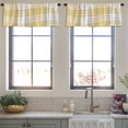 thumbnail image 4 of LALILO Kitchen Curtain Valance Yellow White Check Rod Pocket Window Curtain 52"x 18" Set of 2, 4 of 6