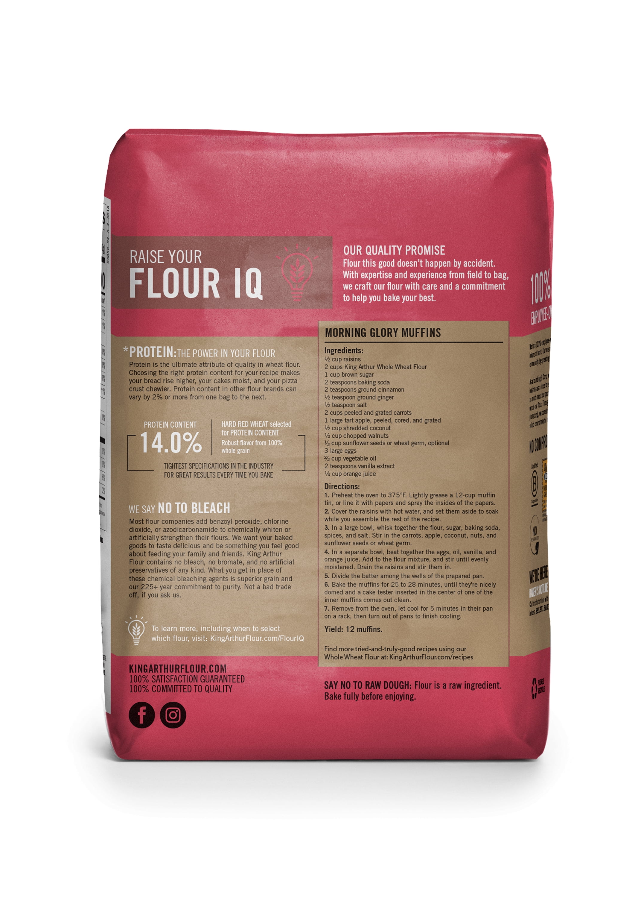 King Arthur Flour 100 Premium Whole Wheat Flour 5 Lb Bag
