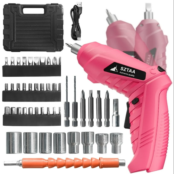 SZTAA 3.6V Cordless Electric Screwdriver Kit - USB-C Charging, 3Nm Torque, 47-Piece Bits w/Built-in LED Light & Compact Case Home Improvement