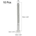 thumbnail image 2 of Uxcell M6 x 75mm 304 Stainless Steel Hex Lag Screws for Wood 10 Pack, 2 of 5