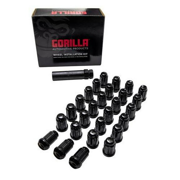 Gorilla Automotive 27-PACK 12-1.50 SPLINE WIK BRNCO BLK GOR SD Spline Lug Nut Install Kit, KBRS-12150BGR