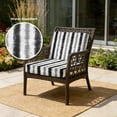 thumbnail image 2 of Outdoor Patio Cushion Covers 4 Pack Abstract Gray Black Stripes Patio Chair Cushion Covers with Ties and Zipper Watercolor Denim Waterproof Outdoor Seat Cushion Covers for Patio Furniture 20"x18", 2 of 9