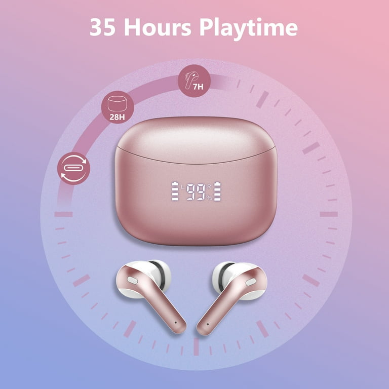 Bluetooth Wireless Earbuds with Mic, IPX7 Waterproof, 35 Hours