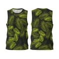 thumbnail image 2 of Gaeub Tropical Palm Leaves Fern Leaf Men's Mesh Basketball Jersey, Quick-Drying Sleeveless Top S-4XL, Loose Muscle Tank Top -Medium, 2 of 9