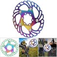 thumbnail image 3 of Bike Disc Brake Rotor, 6 Nails Disc Brake Rotor Hollow Design High Strength Bicycle Disc Brake Rotors Cycling Accessory for Mountain Bicycle Plating Color, 3 of 8