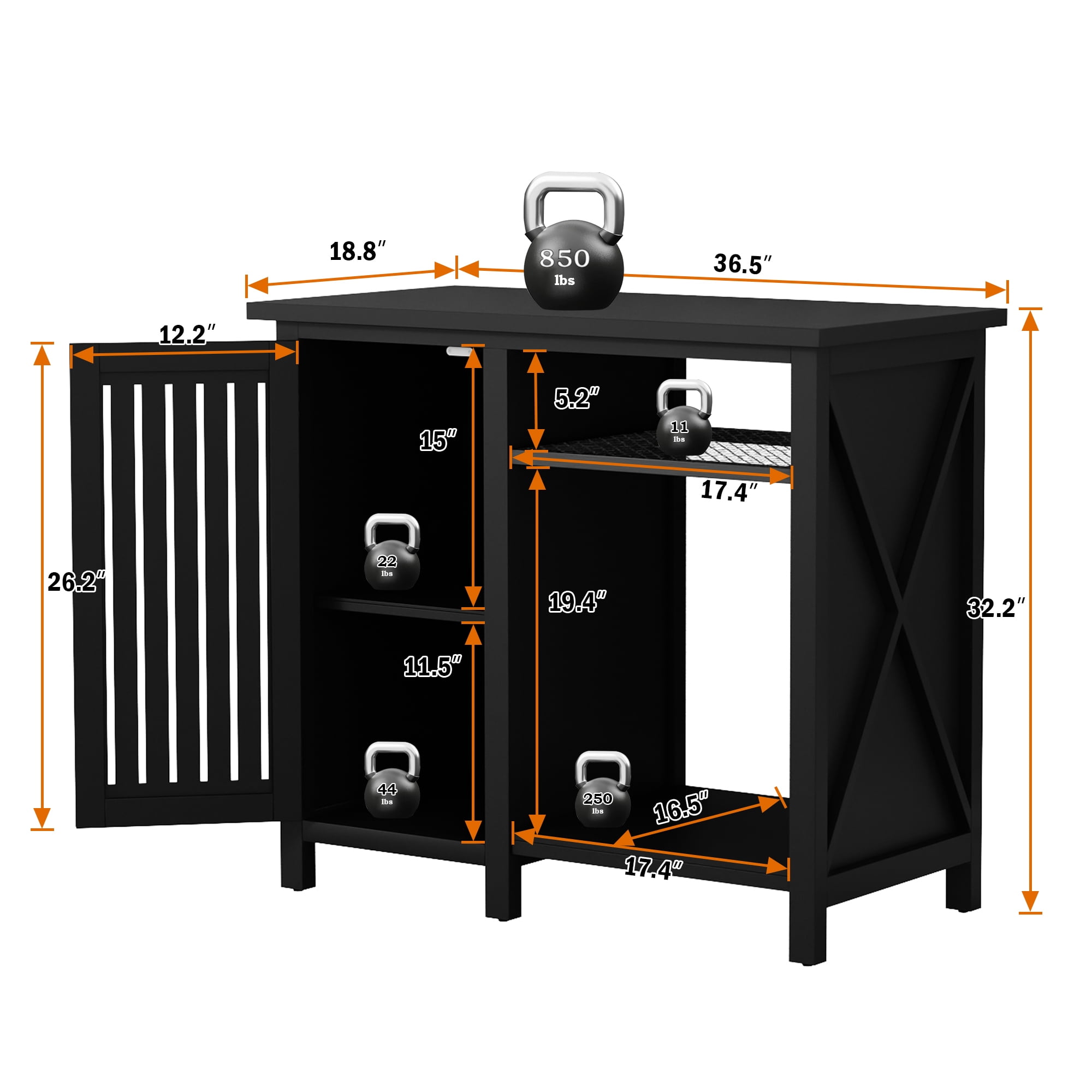 HLR 55 75 Gallon Fish Tank Stand Heavy Duty Aquarium Stand with Mental Door for Fish Tank Accessories Storage 850lbs Capacity Black Walmart