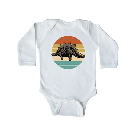 

Inktastic Dinosaur Stegosaurus Bones Vintage Gift Baby Boy or Baby Girl Long Sleeve Bodysuit