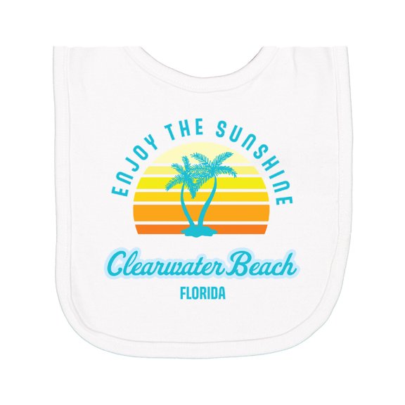 Inktastic Summer Enjoy the Sunshine Clearwater Beach Florida in Blue Newborn Bib