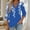 #0437-Blue, variant on Women's V Neck T Shirts 3/4 Sleeve Blouse Summer Tops Dressy Casual Fashion {rint Basic Tees