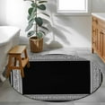 thumbnail image 4 of Black Geometric Large Area Rugs for Bedroom Living Room, Soft Non Slip Carpet Bedside Rug, Country Farm Traditional Chinese Tile Round Floor Cover Kitchen Accent Rug 3' for Dining Room/Office, 4 of 9