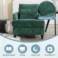 thumbnail image 4 of MOONMISS Chenille Upholstered Mid Century Modern Wood Frame Armchair-EMERALD, 4 of 5