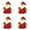 Red*4, variant on Christmas Gift Bags Zipper Design, 3d Christmas Doll Decoration, Cute Treat Pouches For Party Favors, Candy, Gift Card & Stocking Stuffers Reindeer