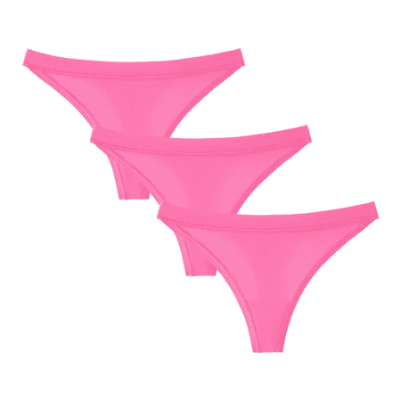 Fulorrnie Underwear for Women Plus Size Thong Seamless Comfort Panties G String Banded Waist Elastic Panty Hot Pink M