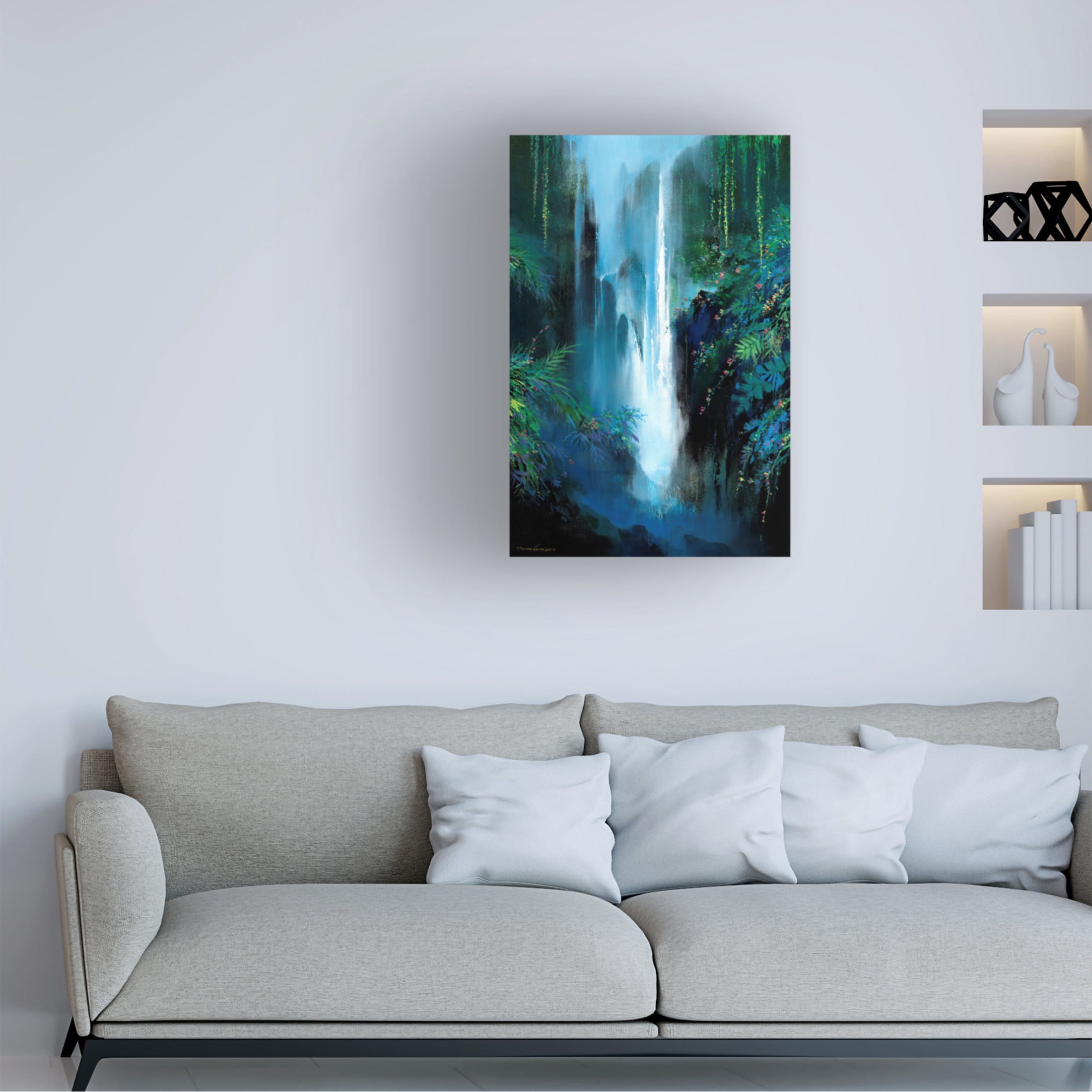 Canvas Wall Art - Thomas Leung 'Inside The Falls' Wall Art for Living Room, Bedroom, or Office Décor by Trademark Fine Art - 22 x 32 Inches