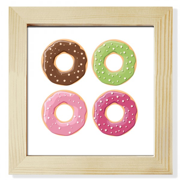 Four Group Dessert Pattern Square Picture Frame Wall Tabletop Display