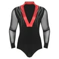 thumbnail image 1 of Runhomal Combinaison de Danse de Salon Tango Latin à Col en V Profond avec Strass Scintillants pour Hommes, Rouge m, 1 of 7