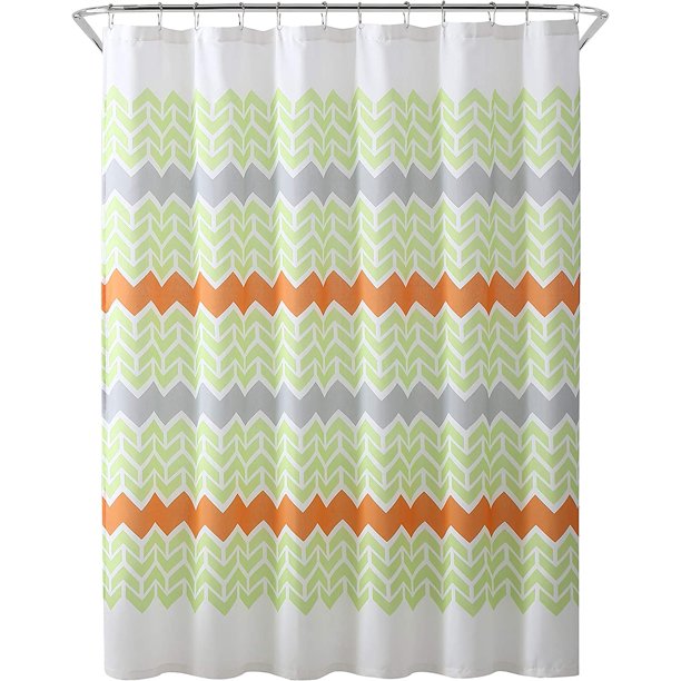 Shower Curtain with Antimicrobial Odor Protection Chevron 72x72