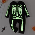 thumbnail image 2 of Ruyang New Born Baby Boys Girls Halloween Skeleton Clothes Glow In The Dark Jumpsuit Long Sleeve Bodysuit Cute Outfit, 2 of 8