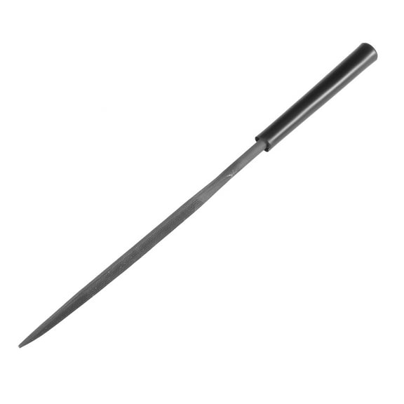 Second Cut Steel Triangular Needle File with Plastic Handle, 4mm x 160mm