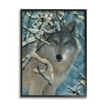 thumbnail image 3 of Stupell Industries Wolf Behind Snowy Branches Winter Wild Forest Animal, 16 x 20, Design by Collin Bogle, 3 of 5