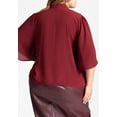 thumbnail image 2 of ELOQUII Women's Plus Size Bow Blouse With Flutter Sleeve, 2 of 3