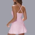 thumbnail image 3 of FRSASU Tennis Dress for Women, U Neck Workout Built in Shorts and Bra fSleeveless Golf Dresses for Women Pink, 3 of 5