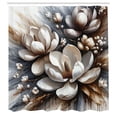 thumbnail image 4 of Ambesonne Brown Shower Curtain, Magnolia Petals Grunge Back, 69"Wx70"L, Blue Grey Umber, 4 of 4