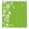 thumbnail image 3 of Ambesonne Dragonfly Shower Curtain, Spring Art, 69"Wx84"L, Lime Green White, 3 of 3