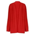 thumbnail image 4 of Cardigan Sweaters for Women Knit Coat with Pockets Solid Color Open Front Top Long Sleeve Oversized Casual Fall Clothes (Red L), 4 of 5
