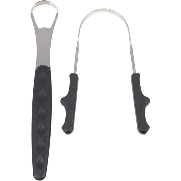 1 Set Stainless Steel Tongue Scraper Metal Tongue Brushes Reusable Oral Care Tongue Cleaners Bad Breath Odor Eliminator Tools for Oral Cleaning Supply Black