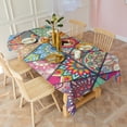 thumbnail image 3 of Rectangle Waterproof Tablecloth 60×120 Inch, Ethnic Floral Seamless Pattern Reusable Indoor/Outdoor Durable Table Cover for Party Kitchen Dinner Room Decor, 3 of 6
