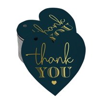 Inkdotpot 100 Pack Real Gold Foil Paper Tag Thank You Bridal Shower-Baby Shower-Retirement-Wedding-Birthday Favor Hang Tag