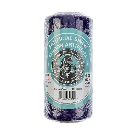 UPC: 0810103310247 | Gudebrod Sinew 4oz 450ft (150yd) Purple 5ply 70lb Test Made in USA