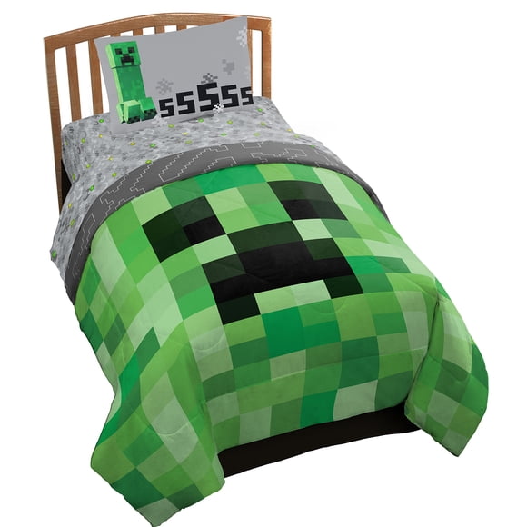 Juego de cama Jay Franco Minecraft Creeper, tamaño doble, 4 piezas