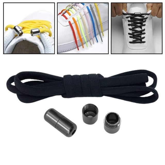 Lacets Élastiques Extensibles Lacets Paresseux pour Chaussures de Course Bottes Noir