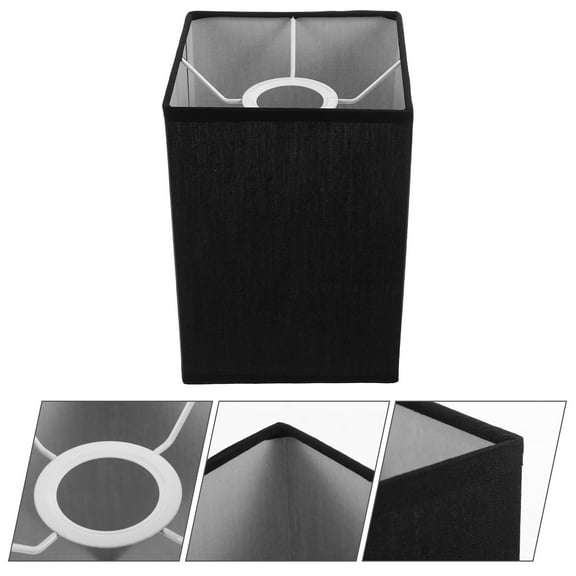 HOMEMAXS Black Cloth Lamp Shade for Decor TC Material Soften Lights Vintage Style Bedroom Living Room