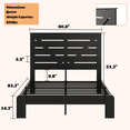 thumbnail image 7 of PAPROOS Queen Bed Frame with Headboard, Farmhouse Queen Bed with Charging Station and Touch Lamp, Wood Platform Bed with Metal Slats, No Box Spring Needed, Noise Free, Black, 7 of 7