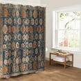 thumbnail image 5 of Blue Flower Print, Bathroom Curtain 84 Inch Shower Curtain with Hooks, Farmhouse Boho Decorative Patterns Waterproof Polyester Bath Curtain Washable Bathtub Curtain 72''x 84'', 5 of 6
