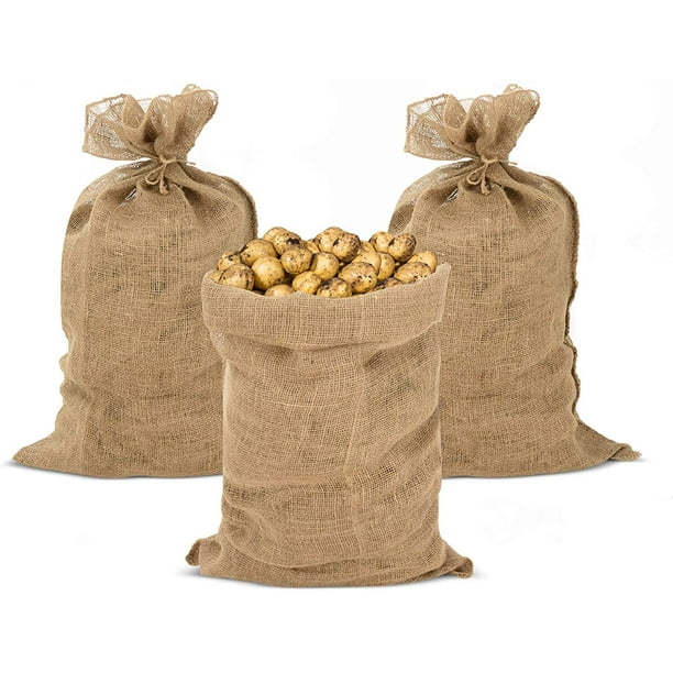 3 Packs 39 x 24 Inches Burlap Potato Sack Race Bags with 3 Pcs