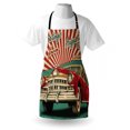 thumbnail image 4 of Georgia Apron, Grunge Composition of Lettering Retro Car and Sunburst, Unisex Kitchen Bib with Adjustable Neck for Cooking Gardening, Adult Size, Paprika Jade Green, by Ambesonne, 4 of 4