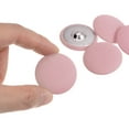 thumbnail image 4 of Uxcell 10pcs 48L Fabric Cloth Covered Button 30mm Metal Shank Round Sewing Buttons for Suits Dress Blouses, Pink, 4 of 5