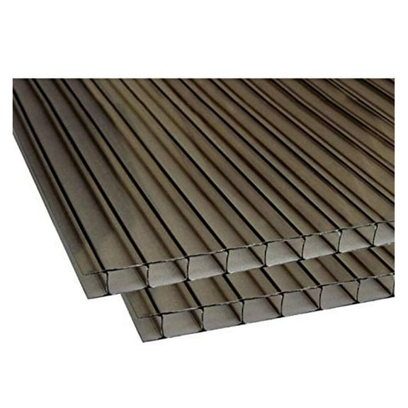Polycarbonate Sheets 2-Pack, 24x10x3/8" Twin Wall Bronze - Greenhouse, Patio Cover, Shatterproof