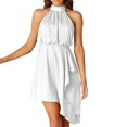 thumbnail image 1 of Women‘s Summer Dresses Plus Size Halter Neck Satin Strap Irregular Hanging Neck Dress Female Holiday Loose Beach Cover Up Robe, 1 of 7