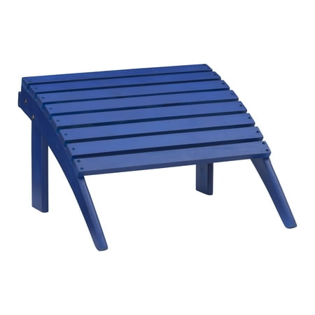 Linon Adirondack Acacia Wood Ottoman, Blue