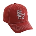 thumbnail image 3 of Krdevn White Dinosaur Embroidery Contrast Stitch Washed Kids Baseball Cap Adjustable Casual Outdoor Sun Hat for Toddler Boys Girls, 3 of 5