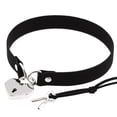 thumbnail image 1 of Collier Ras du Cou en Cuir Punk Premium en Cuir Végan et Collier avec Pendentif Élégant Noir, 1 of 4